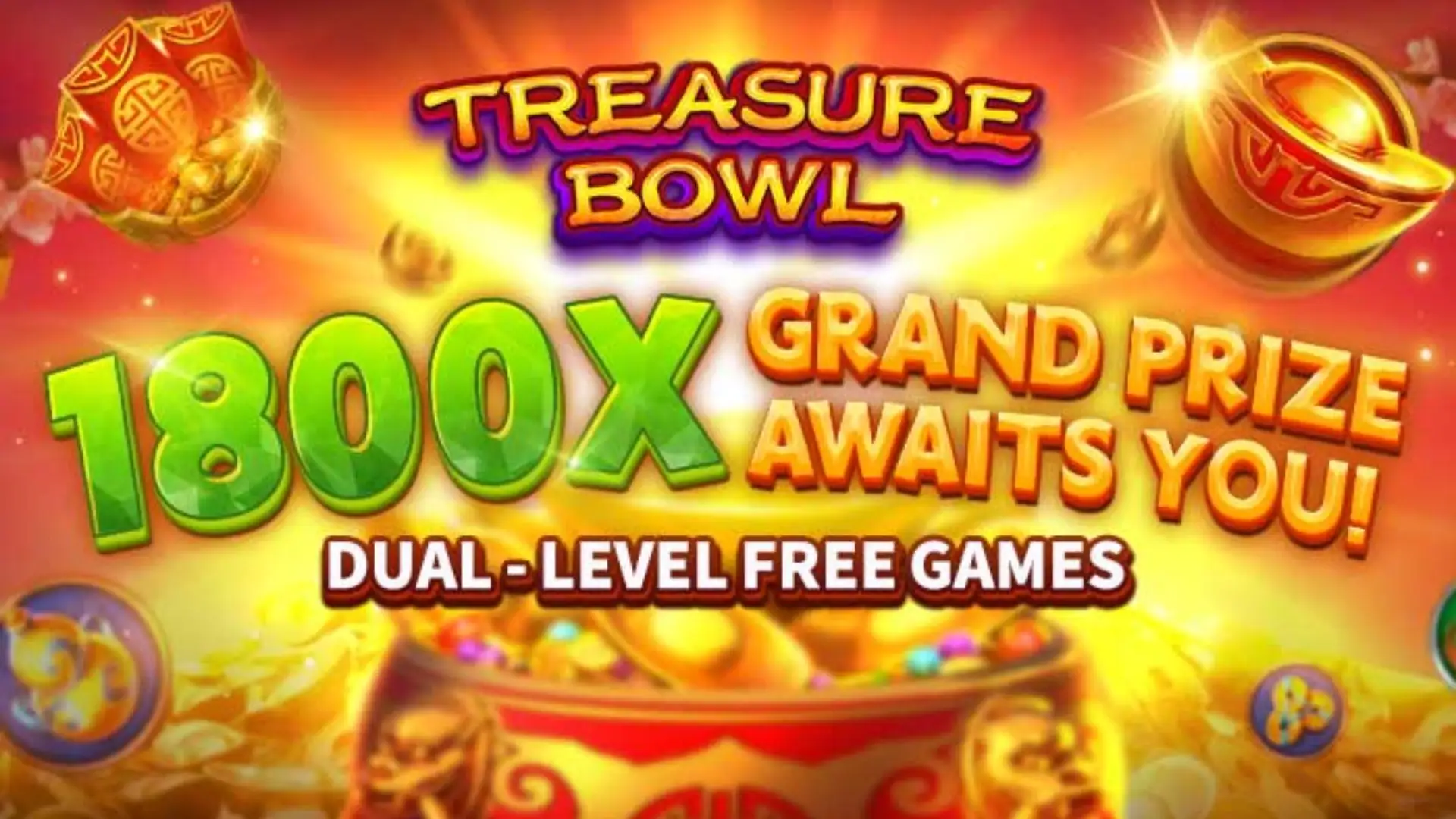 Multiplicadores Treasure Bowl ter777 - 7777x Máximo com Tigela Dourada